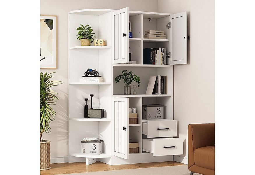 HAUSS SPOLE Küchenbuffet mit Bücherregale,Hochschrank Aufwahrungsschrank mi günstig online kaufen