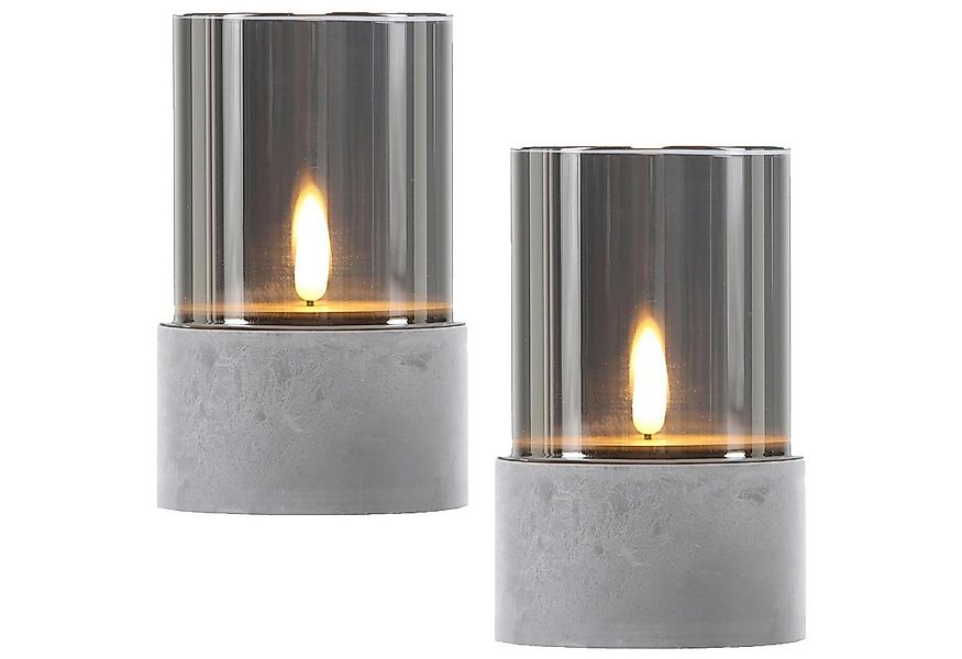 Marrakesch Orient & Mediterran Interior LED-Kerze 2er Set LED Kerze Glas Wi günstig online kaufen