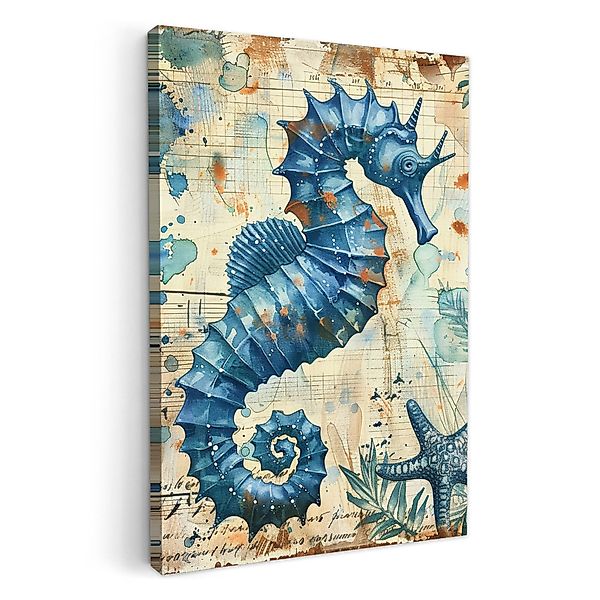 OneMillionCanvasses® Leinwandbild Vintage - Meerestiere - günstig online kaufen