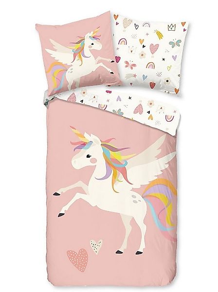 soma Kinderbettwäsche einhorn Unicorn 135x200 mädchen sale pink Traumland k günstig online kaufen