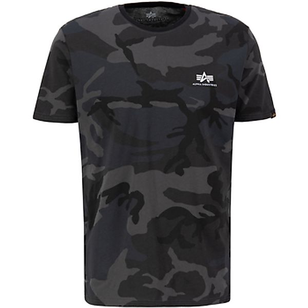 Alpha Industries  T-Shirts & Poloshirts Basic T Small Logo Camo - black cam günstig online kaufen