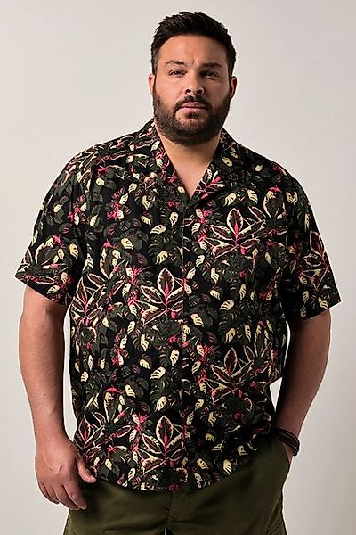 Men Plus Kurzarmhemd Men+ Viskose-Hemd Halbarm Alloverprint Cubakragen günstig online kaufen