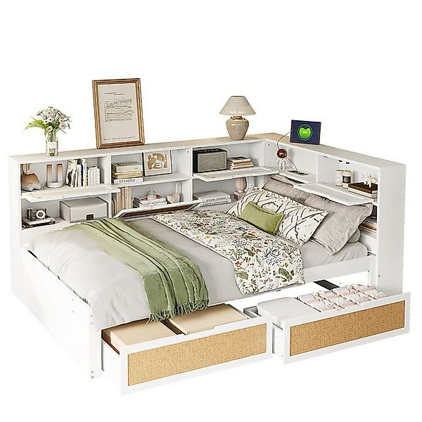 OKWISH Stauraumbett Holzbett Einzelbett Kinderbett mit günstig online kaufen