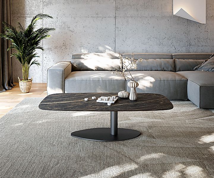 Couchtisch Edge Boot 140x80 cm Keramik Laminam® Noir Desir Braun Vibany Met günstig online kaufen