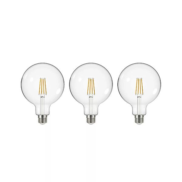 LED-Leuchtmittel Filament klar E27 G125 3,8W 2700K 806lm 3er günstig online kaufen
