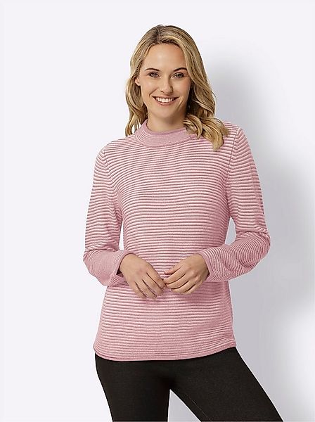 Sieh an! Strickpullover Stehkragen-Pullover Langarm Struktur günstig online kaufen