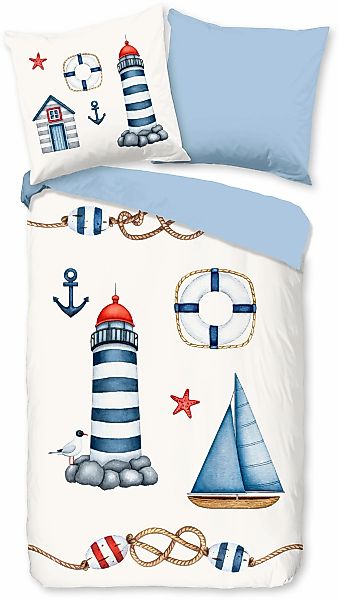 PURE luxury collection Kinderbettwäsche "Maritime" 2 Stk. Mikrofaser, 135x2 günstig online kaufen