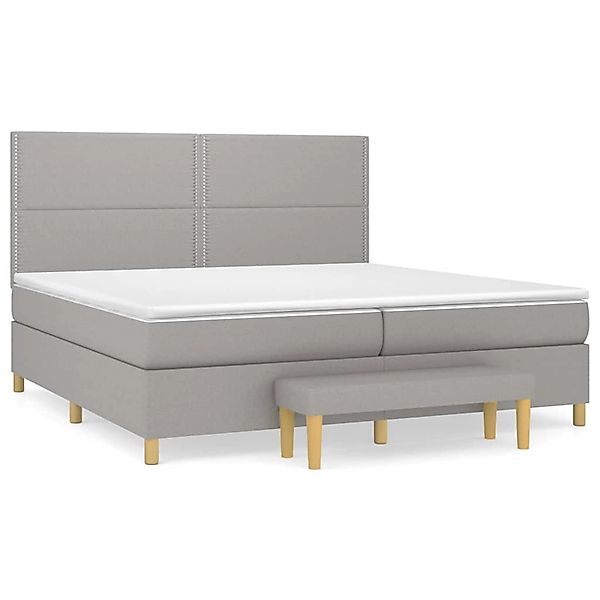 vidaXL Boxspringbett mit Matratze Hellgrau 200x200 cm Stoff1366907 günstig online kaufen