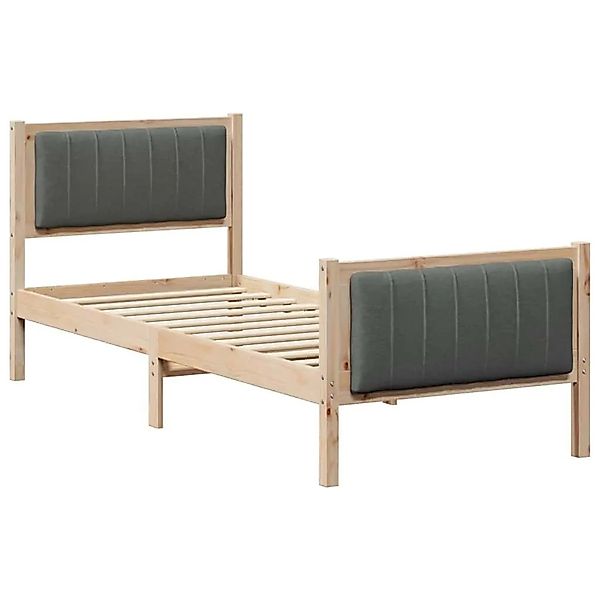 vidaXL Bettgestell Braun und Dunkelgrau 75 x 190 cm Massivholz Kiefer 87851 günstig online kaufen