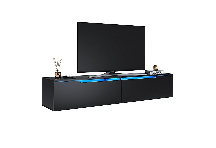 SONNI TV-Schrank Lowboard TV Schrank weiß/schwarz Hochglanz 100-200cm günstig online kaufen