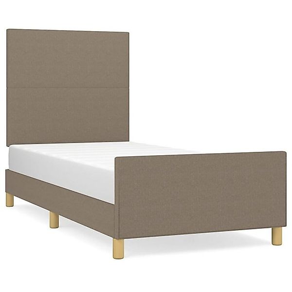 vidaXL Bett, Bettgestell ohne Matratze Taupe 90x190 cm Stoff günstig online kaufen