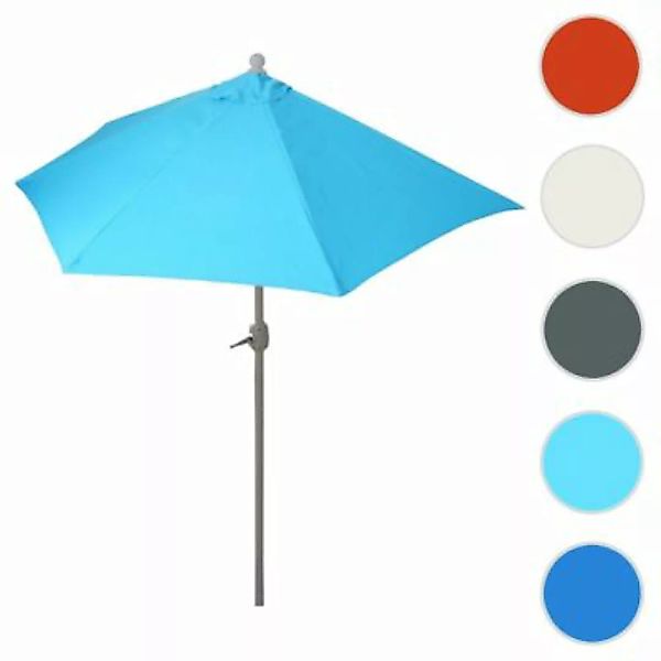 HWC Mendler Sonnenschirm halbrund, UV 50+, 300cm ohne Ständer türkis günstig online kaufen