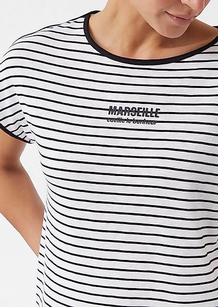 comma casual identity Kurzarmshirt Gestreiftes T-Shirt aus Baumwollmix günstig online kaufen