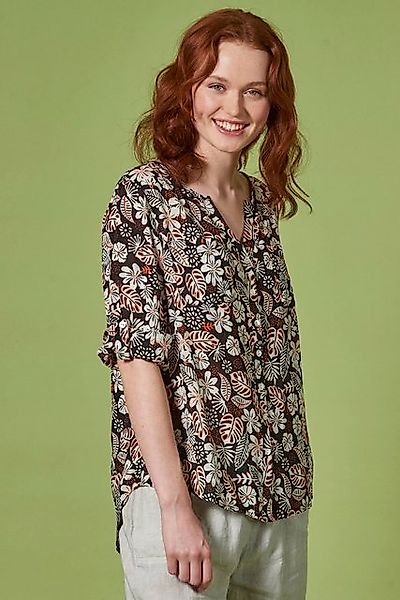 Himalaya Clothing Langarmbluse Bluse mit Blattmotiv, krempelbaren Ärmeln un günstig online kaufen