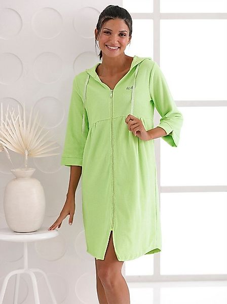 Witt Damenbademantel Bademantel 3/4-Arm, Länge ca. 100 cm, Baumwolle, Reißv günstig online kaufen