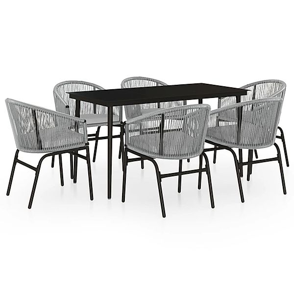 vidaXL 7-Tlg Garten-Essgruppe Grau 3099254 günstig online kaufen