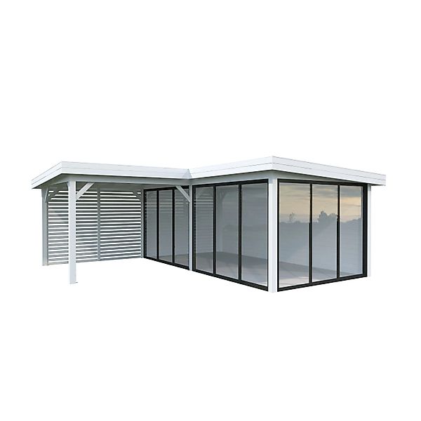 Palmako Pavillon Lenna Set 714 Slide Plus 588 x 588 cm Lackiert Weiß FSC® günstig online kaufen