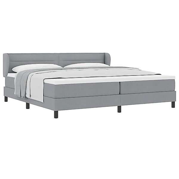vidaXL Boxspringbett mit Matratze Hellgrau 200 x 200 cm Stoff 3339982 günstig online kaufen