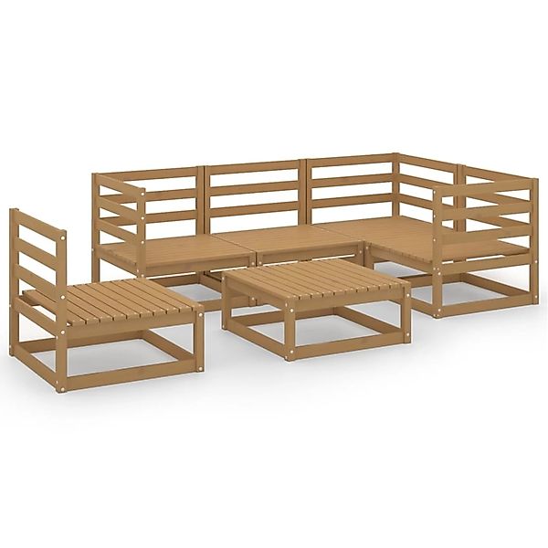 vidaXL 6-tlg Garten-Lounge-Set Honigbraun Massivholz Kiefer Modell 6 günstig online kaufen