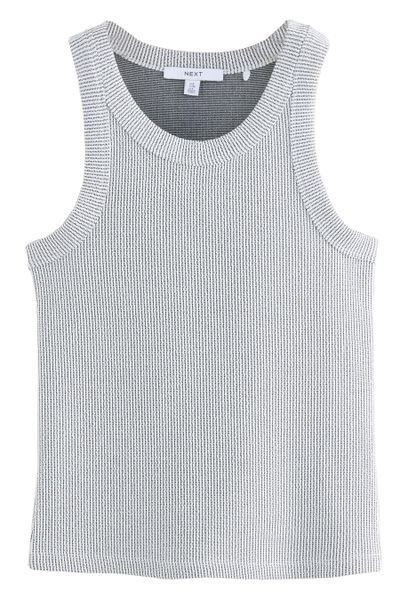 Next Trägertop Geripptes Metallic-Tanktop mit Racerback günstig online kaufen