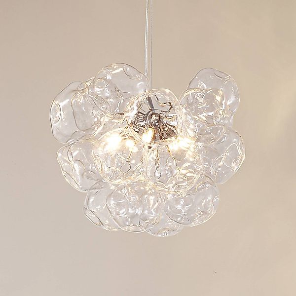 Lucande Hängeleuchte Diborah, klar, Ø 43 cm, Glas, G9 günstig online kaufen