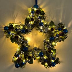 Online-Fuchs Dekokranz Türkranz Stern mit Weihnachtsbaumkugeln günstig online kaufen
