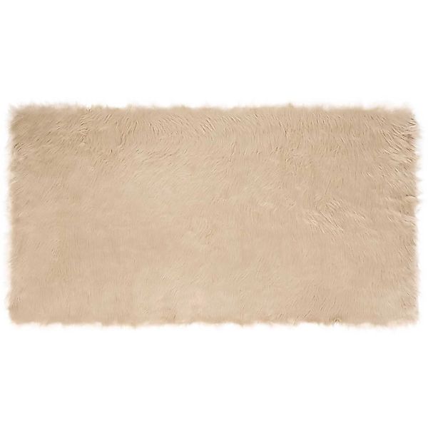 vidaXL Kunstschaffell Teppich Tafalla Beige 80 x 150 cm Polyester 42021478 günstig online kaufen