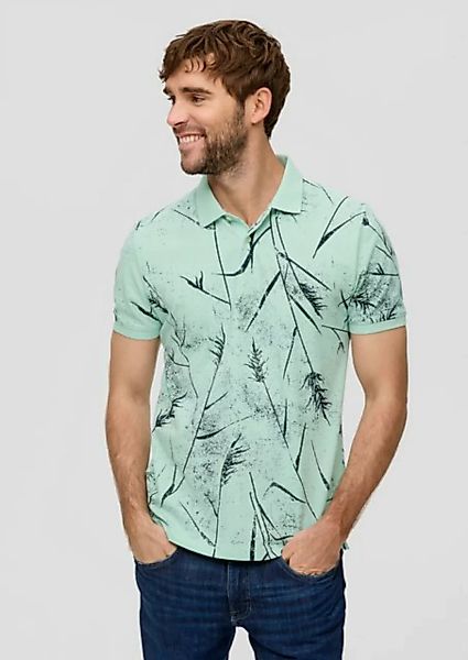 s.Oliver Kurzarmshirt Poloshirt mit All-over-Print Blende günstig online kaufen