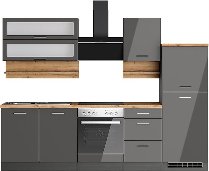 KOCHSTATION Küchenzeile "KS-Milan", 270 cm breit, robuste Metallauszüge, vi günstig online kaufen