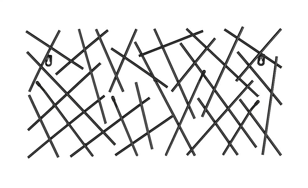 HAKU Garderobenhalter (1 St), Wandgarderobe modern schwarz 60x30cm Stahlroh günstig online kaufen