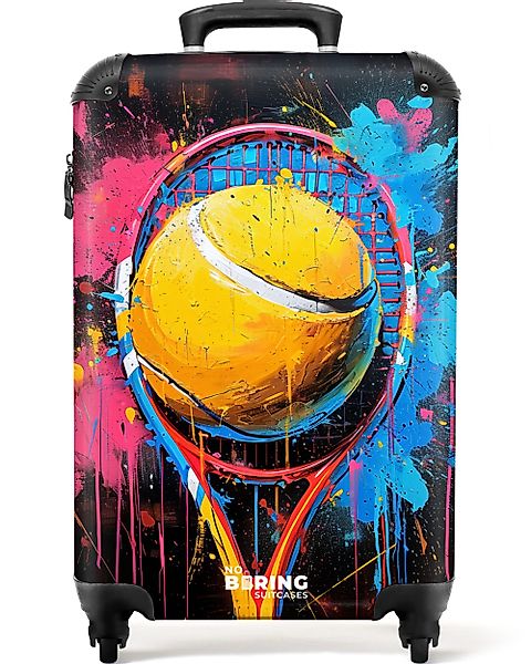 NoBoringSuitcases.com© Hartschalen-Trolley Graffiti-Tennisschläger mit Ball günstig online kaufen