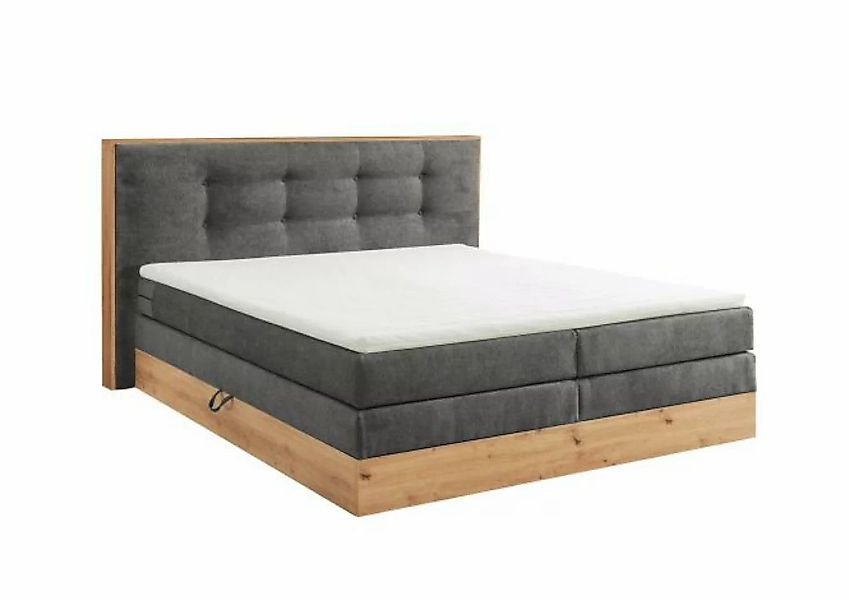 uno Boxspringbett mit Bettkasten Nox ¦ grau ¦ Maße (cm): B: 205 H: 114 Bett günstig online kaufen