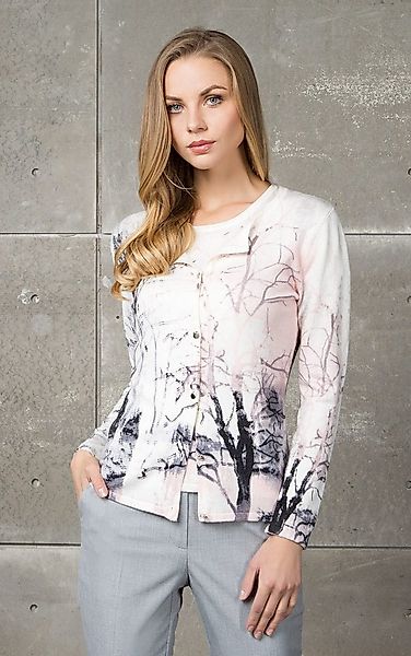 Passioni Cardigan Twinset mit dezentem Baum-Silhouette-Print günstig online kaufen