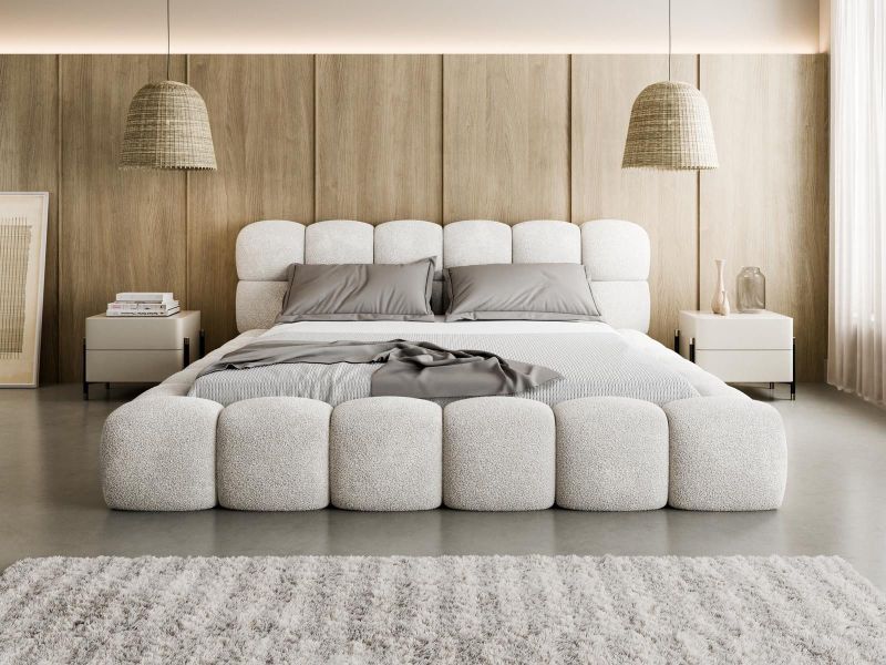 Compleo Polsterbett BUBBLE boucle Designerbett 140/160/180x200 günstig online kaufen