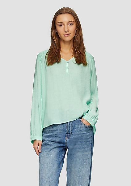 s.Oliver Langarmbluse Bluse Strukturierte Bluse aus Viskosemix mit Smok-Det günstig online kaufen