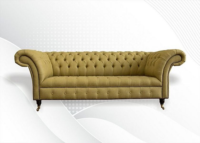 Xlmoebel 3-Sitzer Gelbe Wohnzimmer-Couch mit 3 Sitzplätzen im Chesterfield- günstig online kaufen