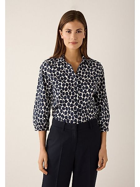 MORE&MORE Klassische Bluse taillierte Hemdbluse mit Tupfenprint günstig online kaufen