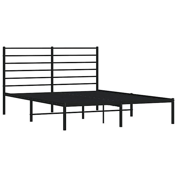 vidaXL Bettgestell Bettrahmen mit Kopfteil Metall Schwarz 140x200 cm Bett B günstig online kaufen