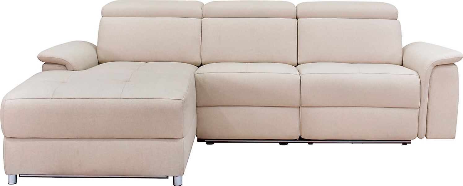 Home affaire Ecksofa "Pareli, L-Form, 259cm,m. Recamiere, Echtleder, Kunstl günstig online kaufen