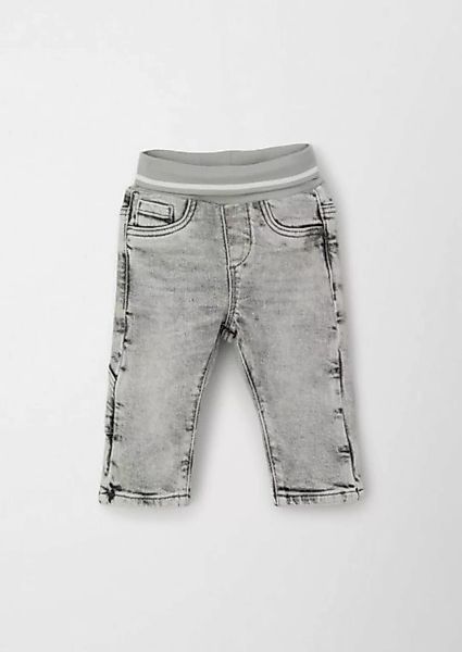 s.Oliver Stoffhose Jeans mit Elastikbund Streifen-Detail, Waschung günstig online kaufen