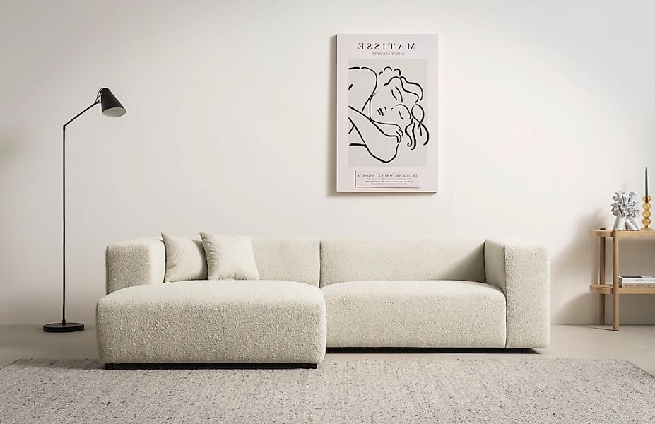 andas Ecksofa "BAKELS, L-Form in Cord oder Boucle-Stoff, moderne Couch", wa günstig online kaufen