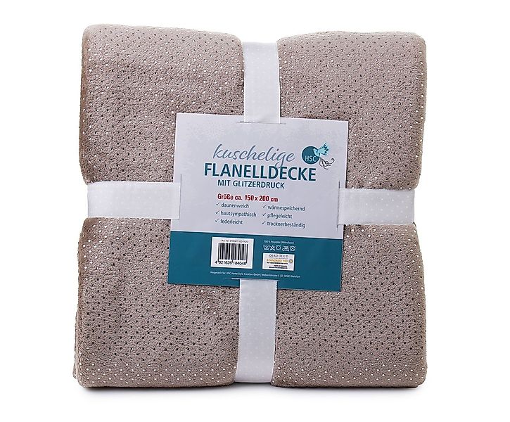Wohndecke Glitzer-Flanell, HSC Home-Style-Creation GmbH, in günstig online kaufen