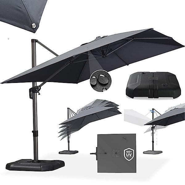 PURPLE LEAF Sonnenschirm Rechteck Alu Außenbereich günstig online kaufen