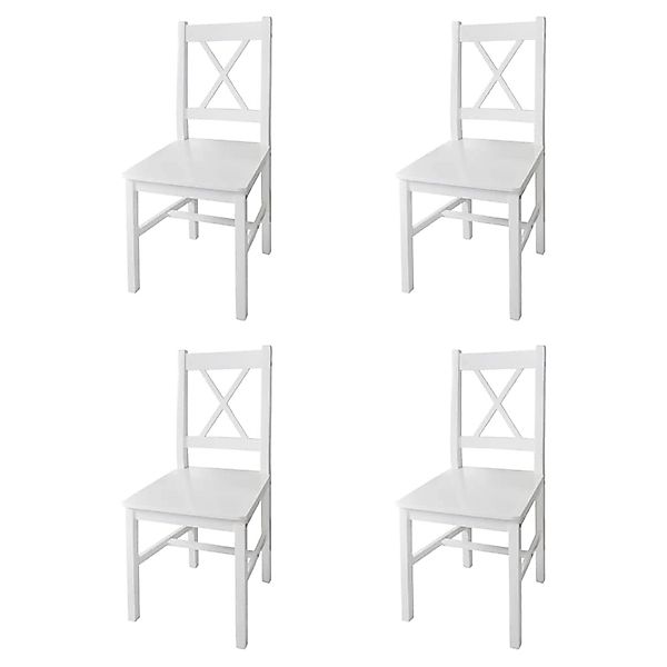 vidaXL Esszimmerstühle 4 Stk Weiß Kiefernholz 241511 günstig online kaufen