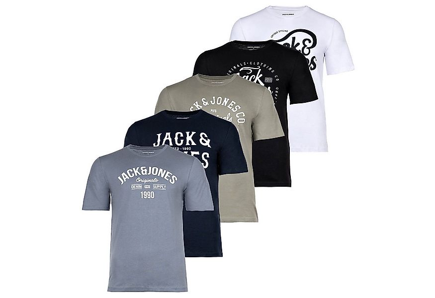 Jack & Jones T-Shirt Herren T-Shirt 5er Pack Baumwolle (Packung, 5er Pack) günstig online kaufen