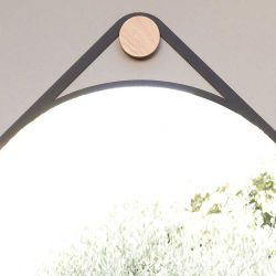 Flurspiegel in Schwarz Stahl rund günstig online kaufen
