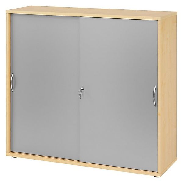 bümö Aktenschrank office Schiebetürenschrank Dekor: Ahorn/Silber - Griffe: günstig online kaufen