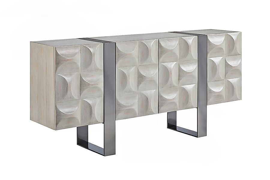 KAWOLA Sideboard, 4 Türen Ulme grau günstig online kaufen