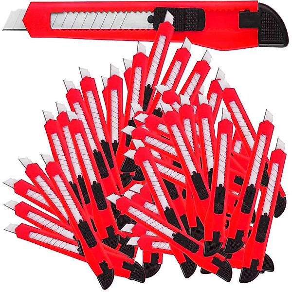 Cuttermesser 50er-Set Rot mit Abbrechklingen günstig online kaufen