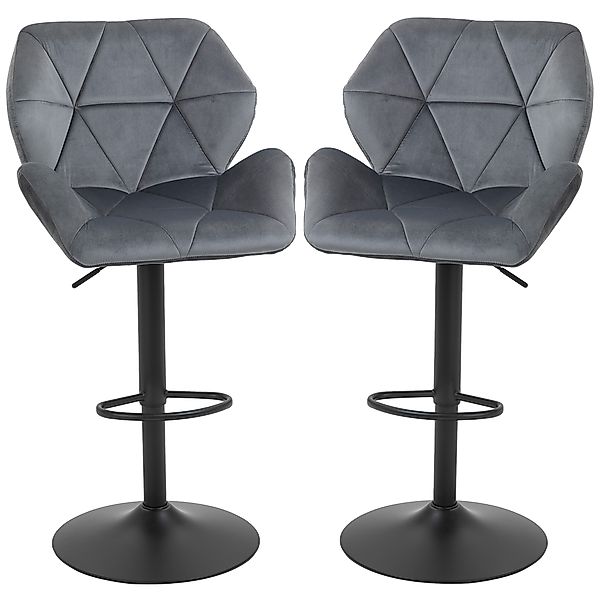 HOMCOM Barhocker 2er Set, Gepolstert Barstuhl mit Metallgestell, Lehne, Sam günstig online kaufen